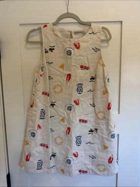 Abercrombie & Fitch Cream Shift Dress with Red, Blue, Yellow & Green Prints